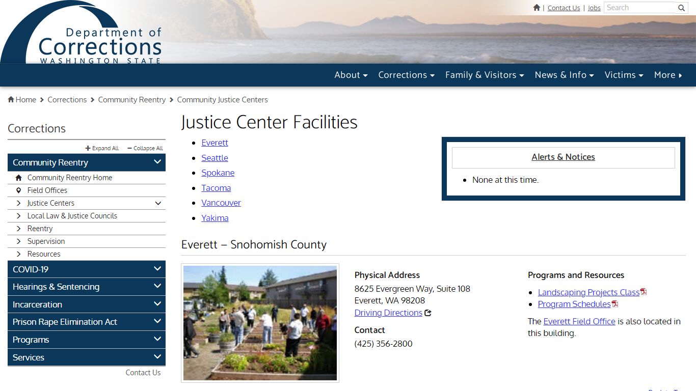 Justice Center Facilities | Washington State Department of Corrections